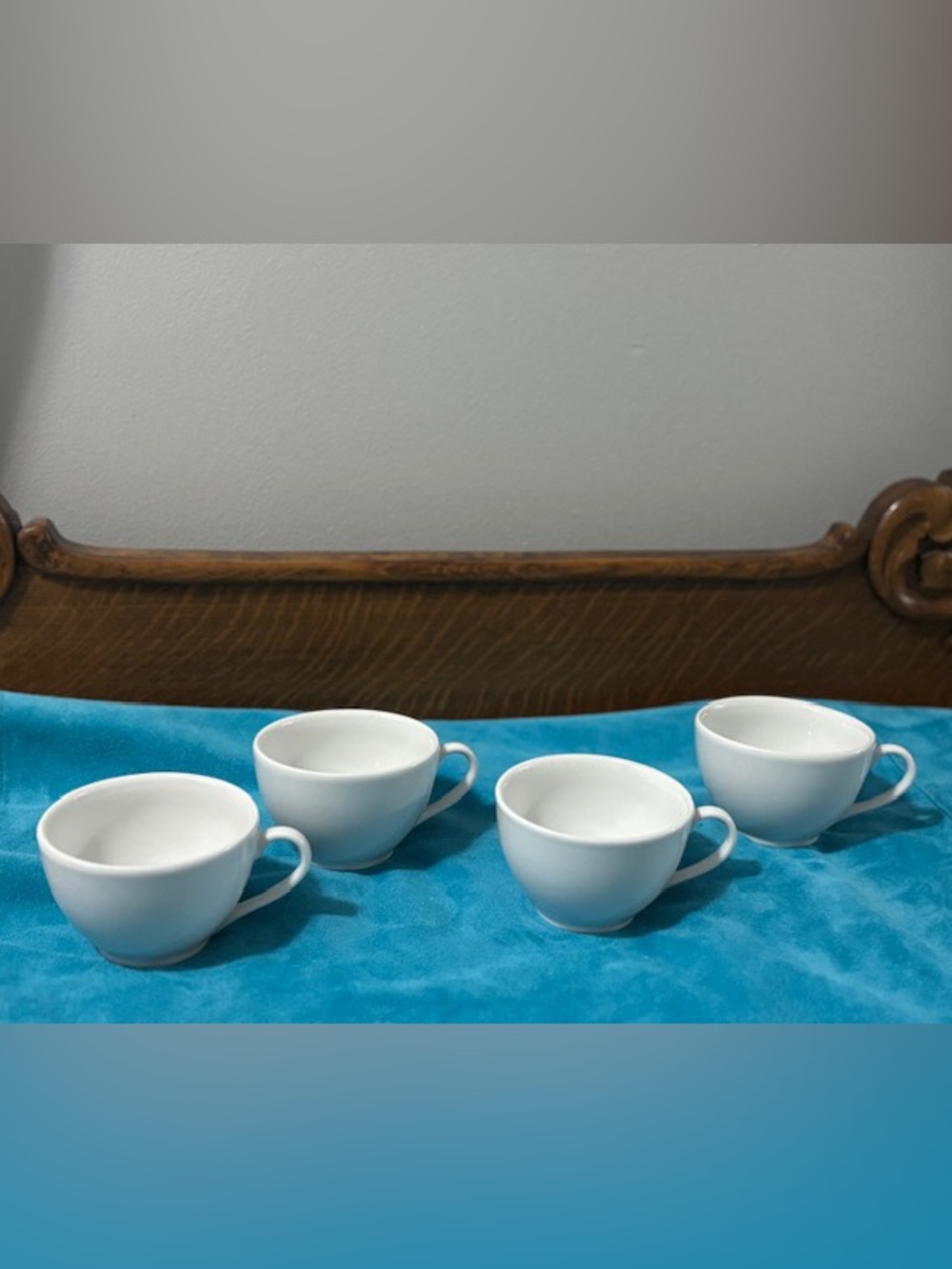4 APILCO France Tradition White Porcelain Tea Coffee Mug Cups